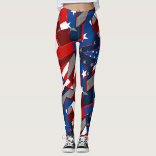 Legging Caneleiras abstratas do teste padrão das estrelas