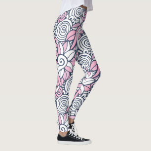 Legging Caneleiras abstratas do teste padrão de flor