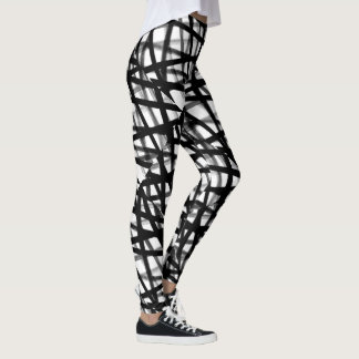 Legging Caneleiras abstratas preto e branco