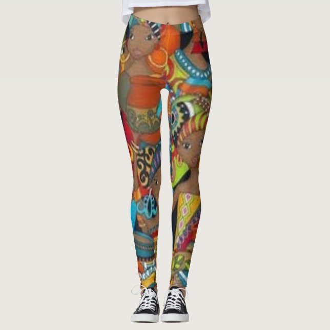 Legging Caneleiras africanas da rainha (Frente)