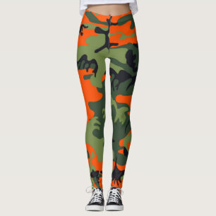 Legging Caneleiras alaranjadas da camuflagem dos caçadore