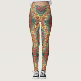 Legging caneleiras alaranjadas do cogumelo
