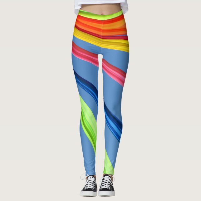Legging Caneleiras alinhadas coloridas (Frente)