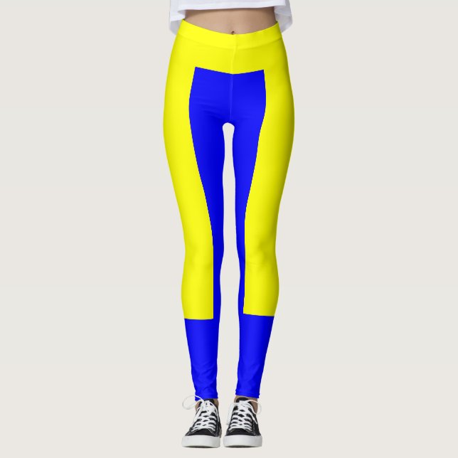 Legging Caneleiras amarelas e azuis (Frente)