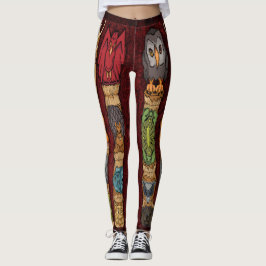 Legging Caneleiras animais de pólo de Totem - fundo