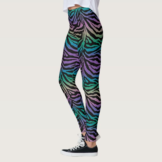 Legging Caneleiras animais do impressão da zebra completa (Esquerda)
