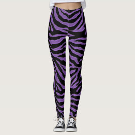 Legging Caneleiras animais do impressão da zebra roxa e