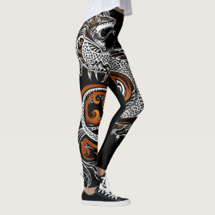 Legging Caneleiras asiáticas projetadas do dragão