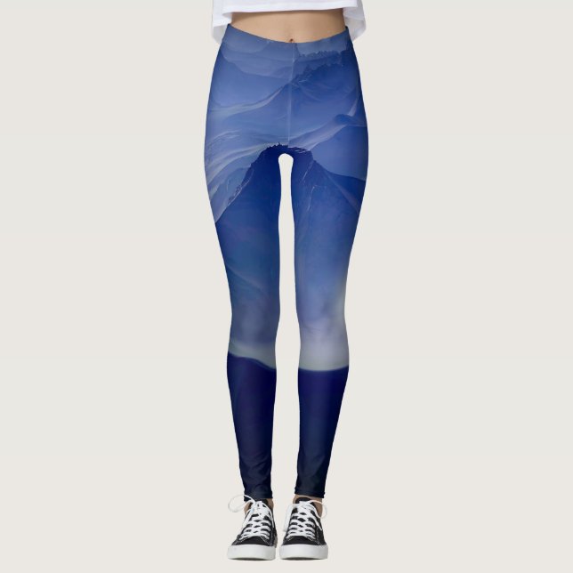 Legging Caneleiras azuis da cratera (Frente)
