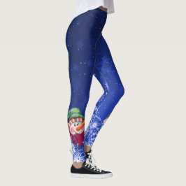 Legging Caneleiras azuis de sentimento do boneco de neve