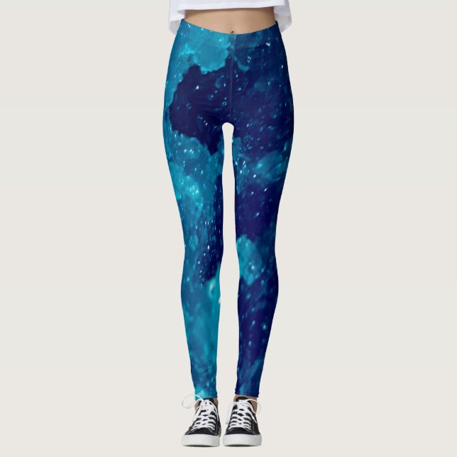 Legging Caneleiras azuis do slushie (Frente)