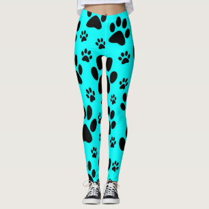 Legging Caneleiras azuis e pretas da cerceta da pata do
