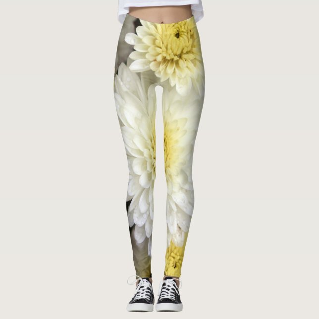 Legging Caneleiras bonitas da flor (Frente)