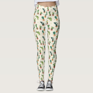 Legging Caneleiras bonitos do impressão do cacto