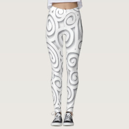 Legging Caneleiras brancas abstratas do rolo