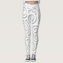 Legging Caneleiras brancas abstratas do rolo