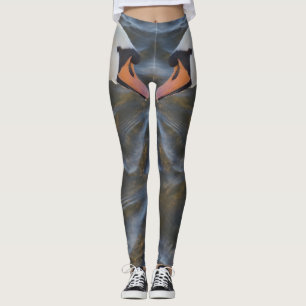 Legging Caneleiras brancas das cisnes
