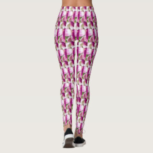 Legging Caneleiras brancas das letras miudinhas da lavanda