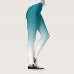 Legging Caneleiras brancas de Ombre da cerceta<br><div class="desc">Um teste padrão simples do ombre,  cor do inclinação desvanece-se da cerceta ao branco.</div>