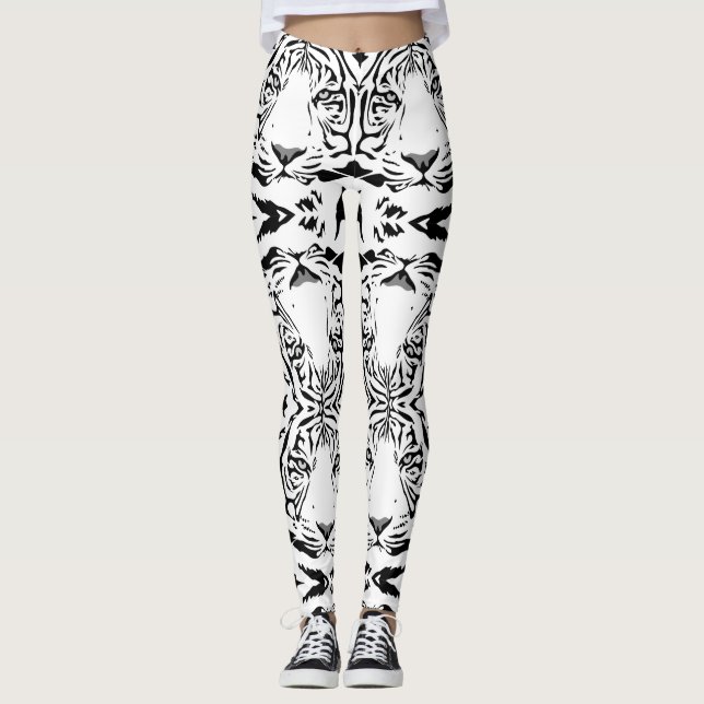 Legging Caneleiras brancas originais do tigre (Frente)