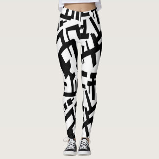Legging Caneleiras brancas pretas do Capricórnio