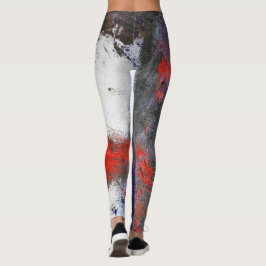 Legging Caneleiras brancas vermelhas do ll do abstrato do