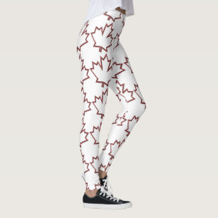 Legging Caneleiras canadenses da folha de bordo