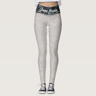 Legging Caneleiras cinzas e preto da ioga do desenhista