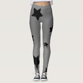 Legging Caneleiras cinzentas estrelados