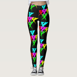 Legging caneleiras coloridas da forma 90s