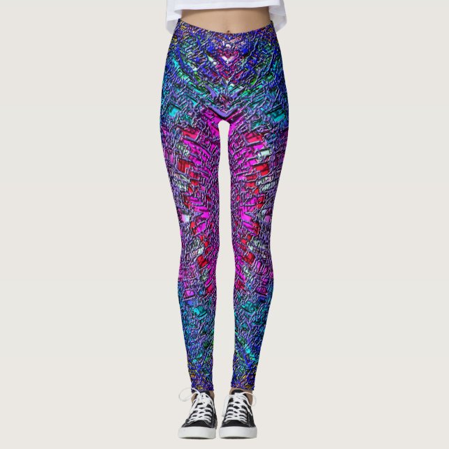 Legging Caneleiras com arte abstracta (Frente)