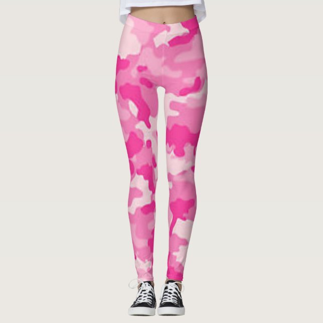 Legging caneleiras cor-de-rosa 1 do camo (Frente)