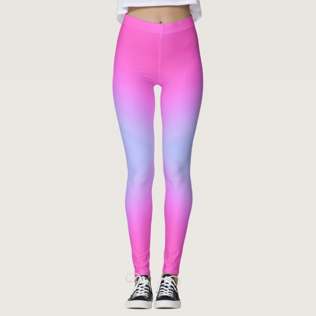 Legging Caneleiras cor-de-rosa & azuis (Frente)