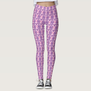 Legging Caneleiras cor-de-rosa bonitos gráficas do coelho