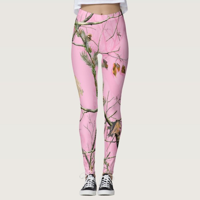 Legging Caneleiras cor-de-rosa de Camo (Frente)