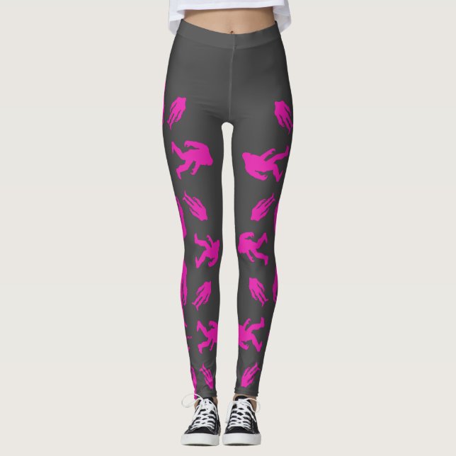 Legging Caneleiras cor-de-rosa de Sasquatch (Frente)