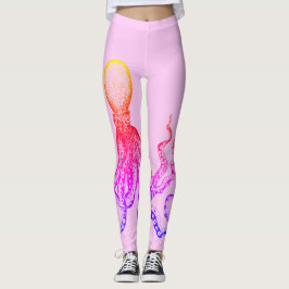 Legging Caneleiras cor-de-rosa do polvo