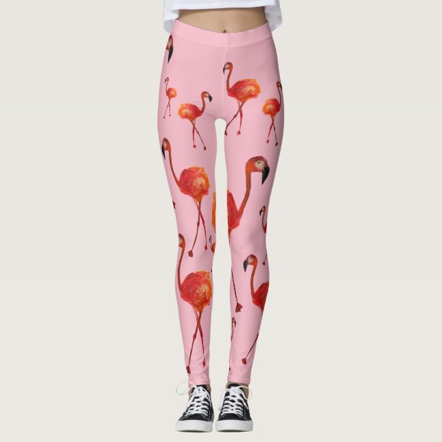 Legging Caneleiras cor-de-rosa dos flamingos (Frente)