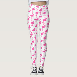 Legging Caneleiras cor-de-rosa e brancas do flamingo