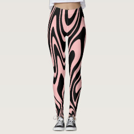 Legging Caneleiras cor-de-rosa e pretas