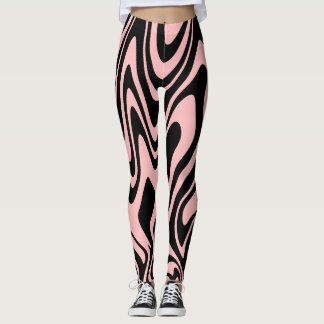 Legging Caneleiras cor-de-rosa e pretas