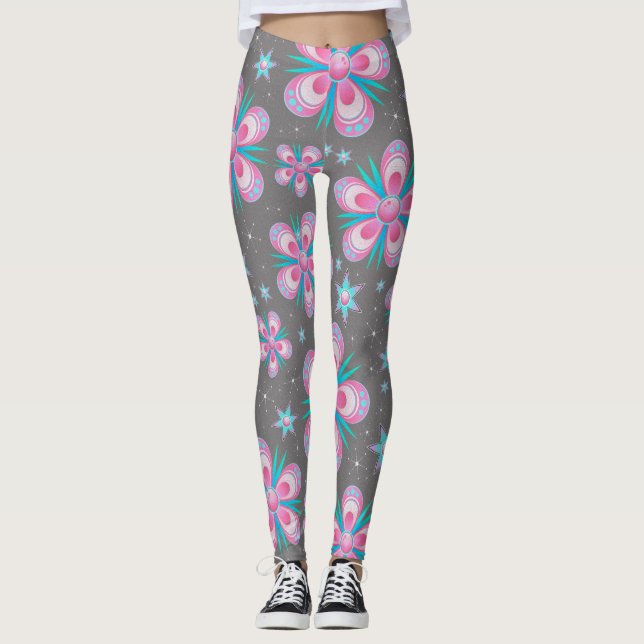 Legging Caneleiras cor-de-rosa lunáticas da ioga da (Frente)