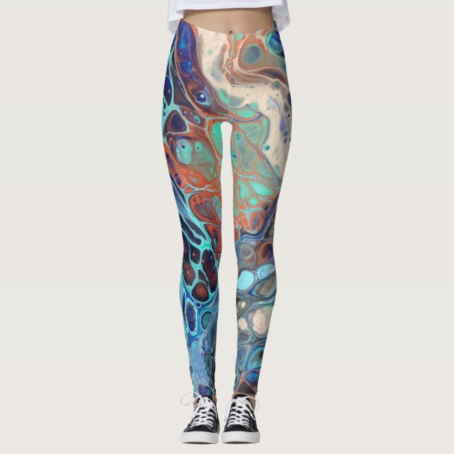 Legging Caneleiras da arte abstracta (Frente)