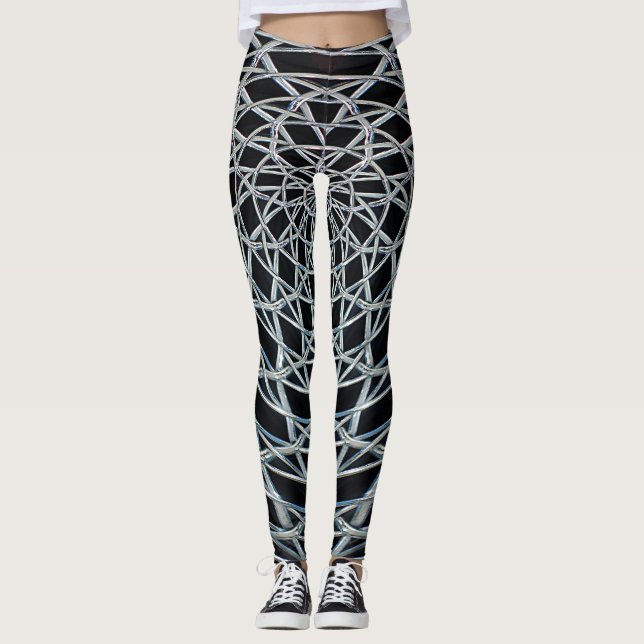Legging Caneleiras da arte abstracta com teste padrão (Frente)