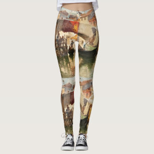 Legging Caneleiras da arte da Veneza de Roussoff