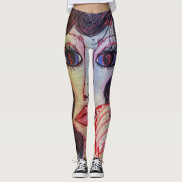 Legging Caneleiras da arte de LuckyPen