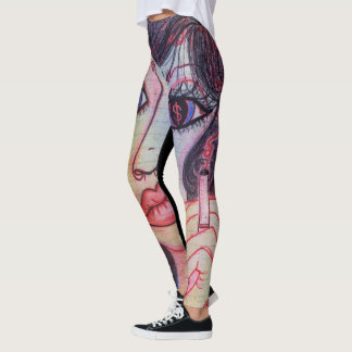 Legging Caneleiras da arte de LuckyPen