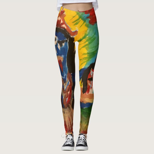 Legging Caneleiras da arte de LuckyPen (Frente)