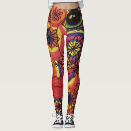 Legging Caneleiras da arte de LuckyPen