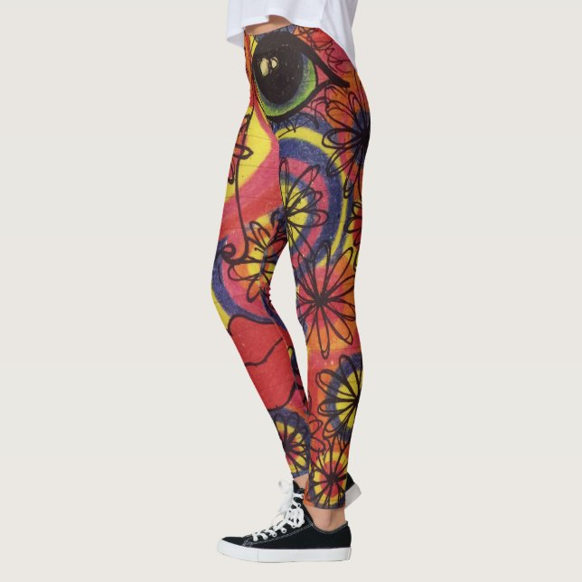 Legging Caneleiras da arte de LuckyPen (Esquerda)